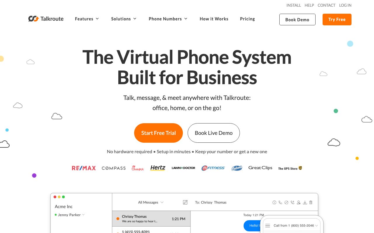 Talkroute — zrzut ekranu interfejsu