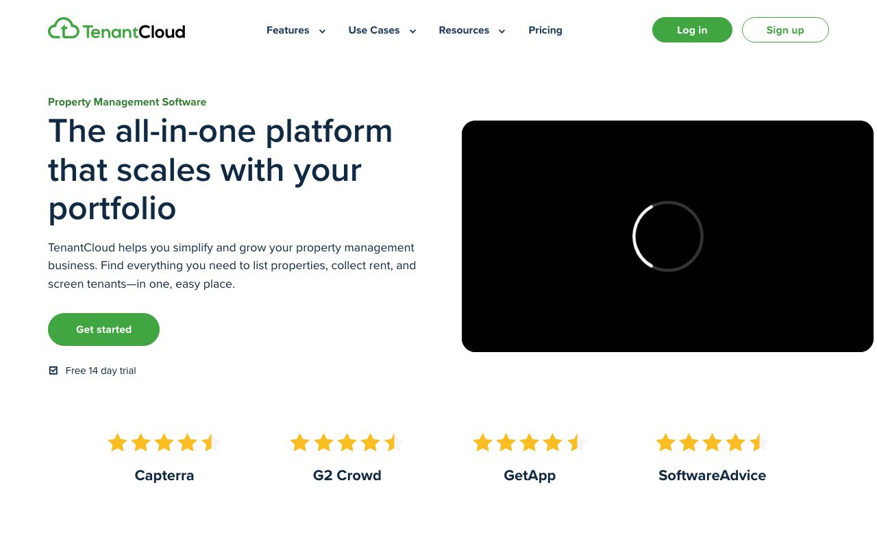 TenantCloud. Verified Reviews, Pros & Cons — zrzut ekranu interfejsu