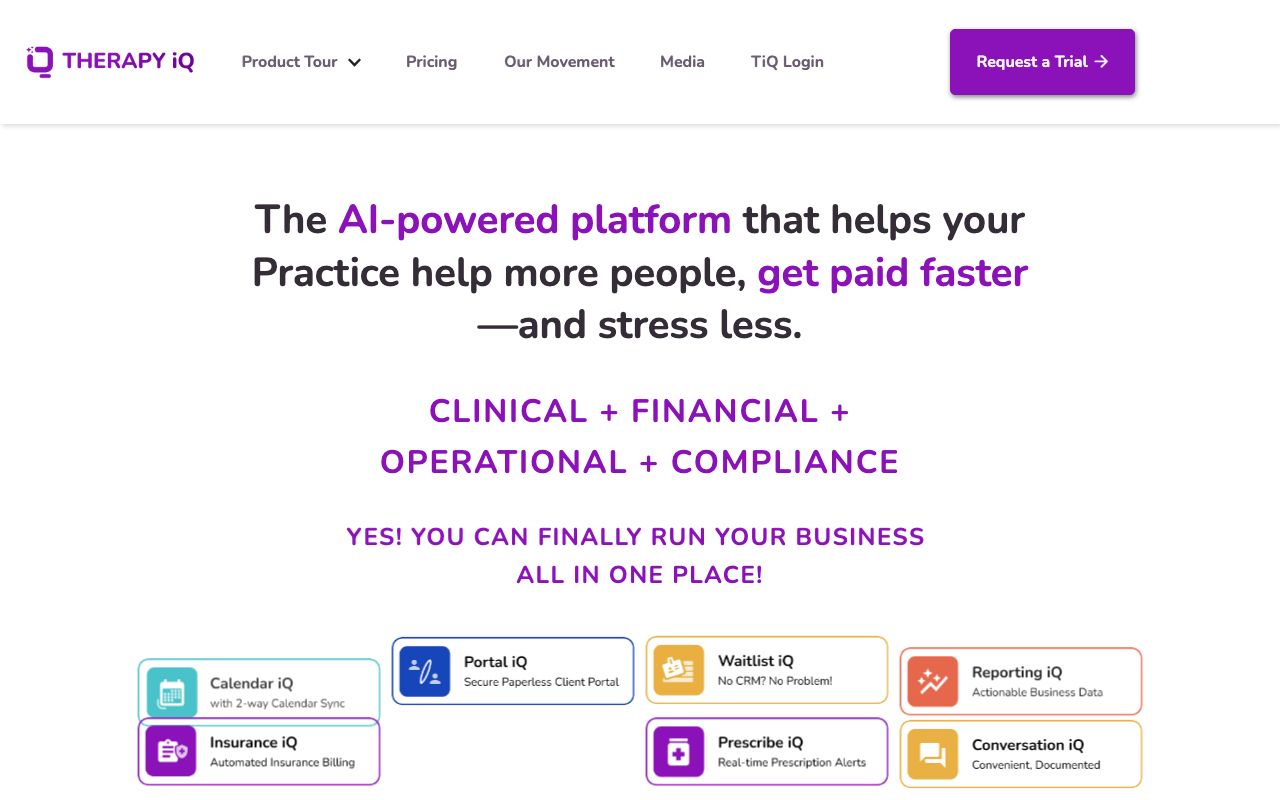 Therapy iQ — zrzut ekranu interfejsu