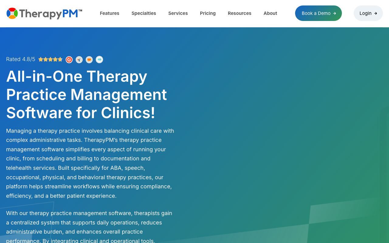 TherapyPM — zrzut ekranu interfejsu