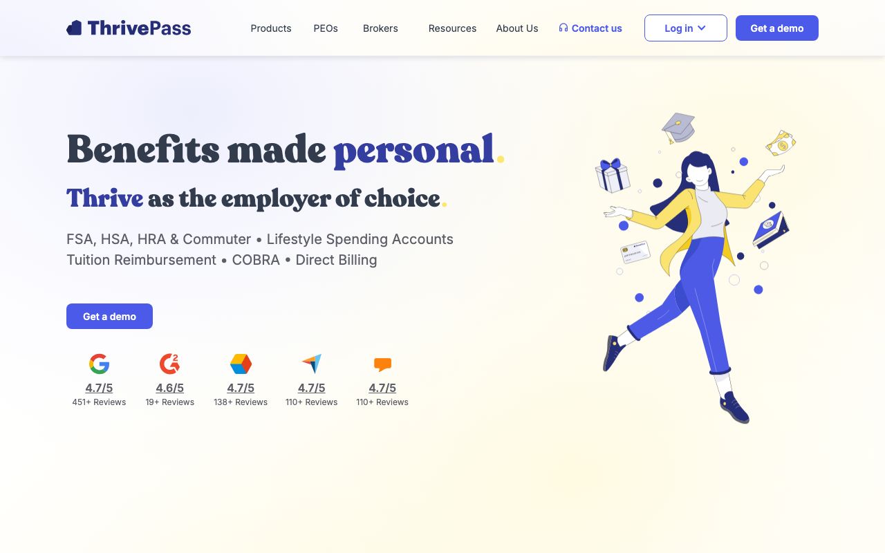 ThrivePass — zrzut ekranu interfejsu