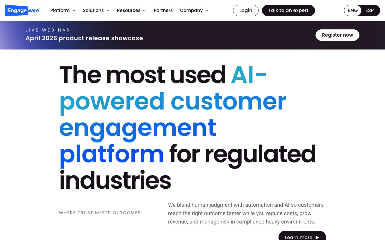 Engageware — zrzut ekranu interfejsu