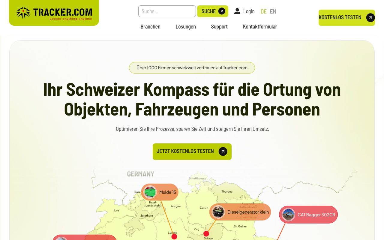 Tracker — zrzut ekranu interfejsu
