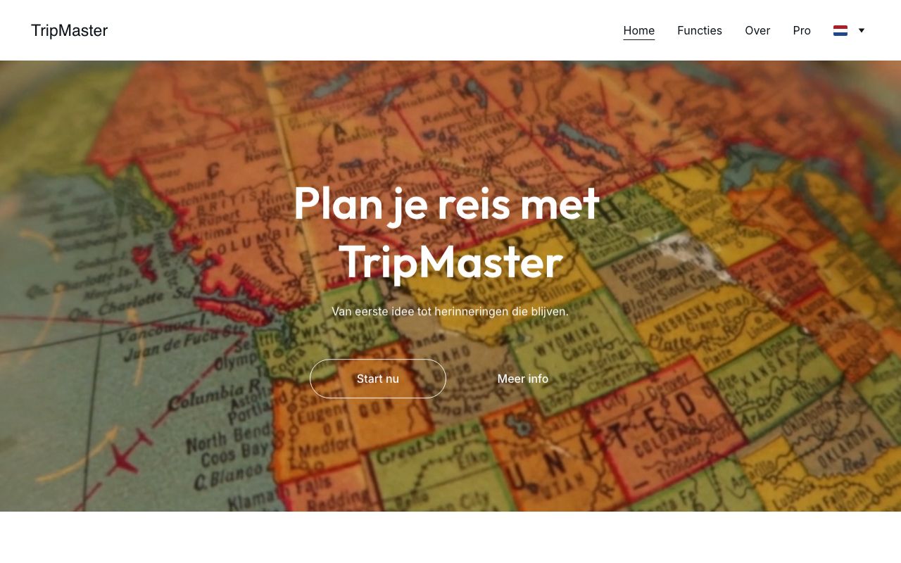TripMaster — zrzut ekranu interfejsu