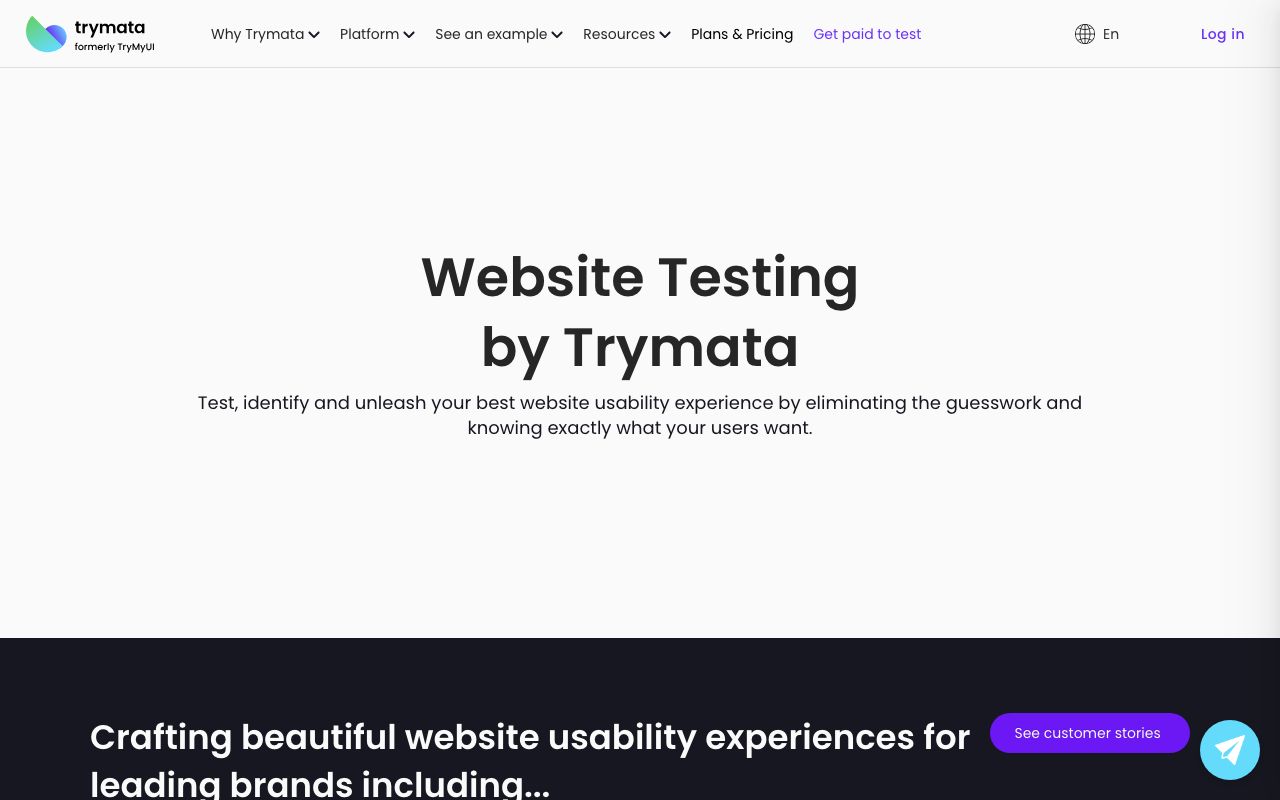 TryMyUI — zrzut ekranu interfejsu
