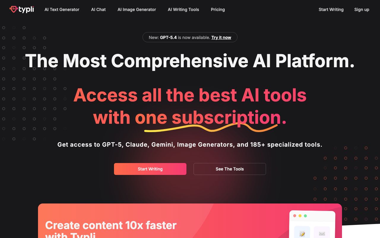 Typli.ai — zrzut ekranu interfejsu