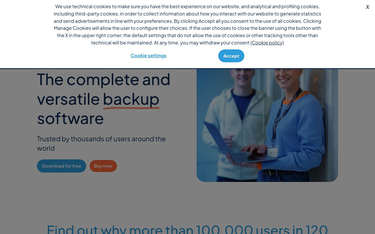 Uranium Backup — zrzut ekranu interfejsu