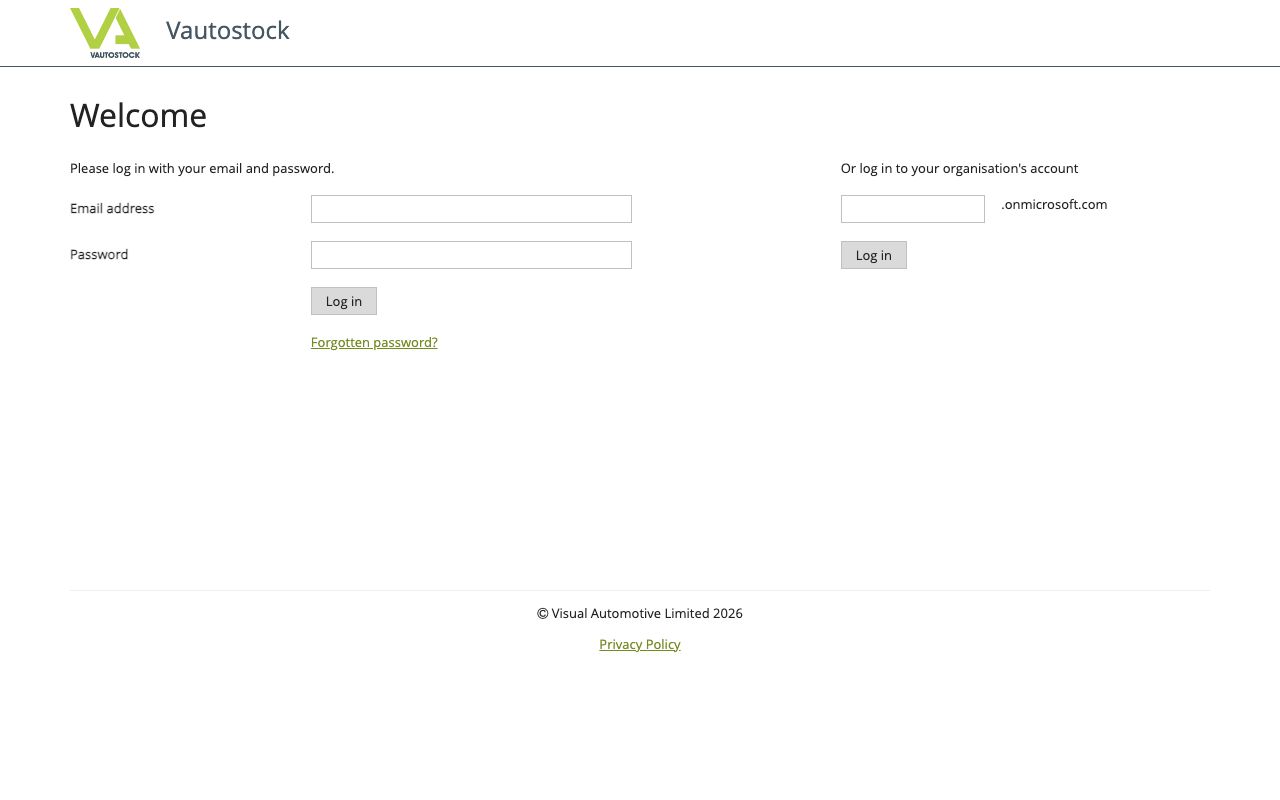 vAutoStock — zrzut ekranu interfejsu