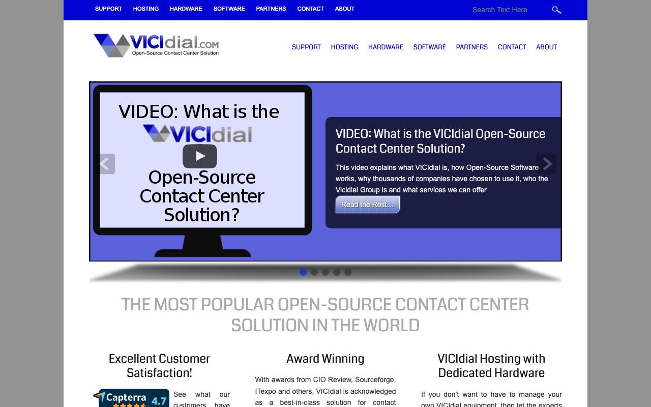 VICIdial — zrzut ekranu interfejsu