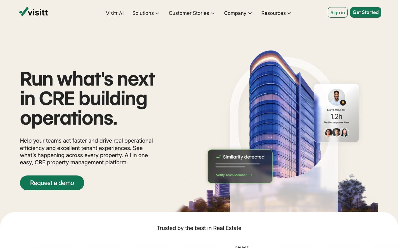 Visitt | GetApp — zrzut ekranu interfejsu