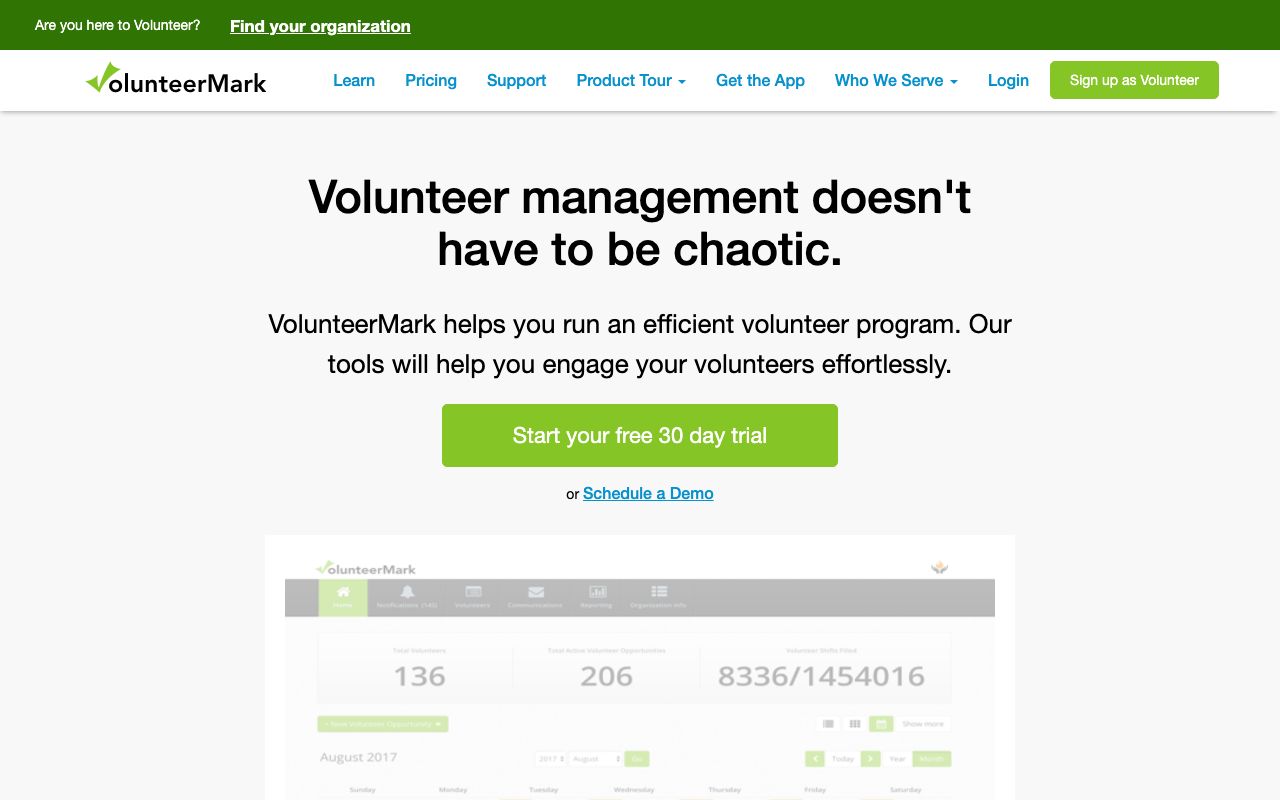 VolunteerMark — zrzut ekranu interfejsu