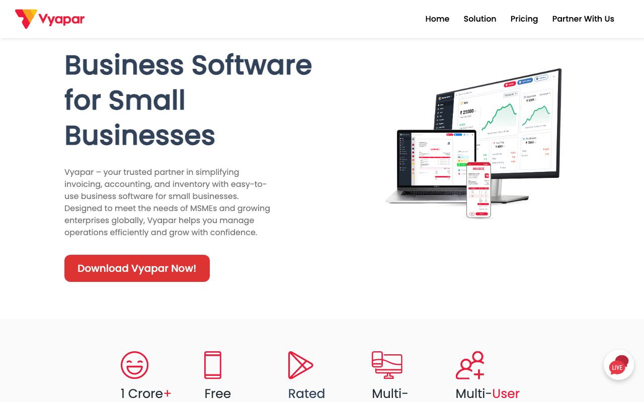 Vyapar Reviews, Pros and Cons — zrzut ekranu interfejsu
