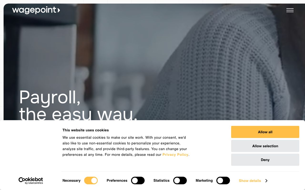 Wagepoint — zrzut ekranu interfejsu