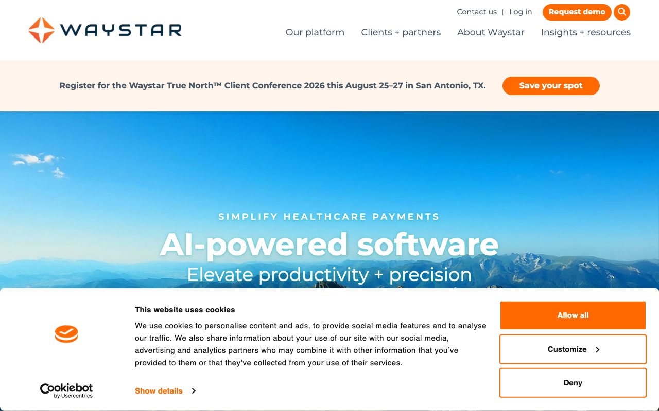 Waystar Reviews, Pros and Cons — zrzut ekranu interfejsu