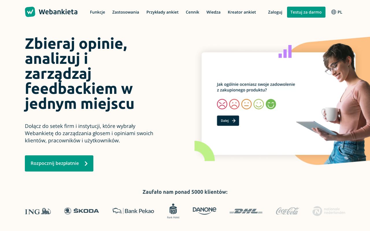 Webankieta — zrzut ekranu interfejsu