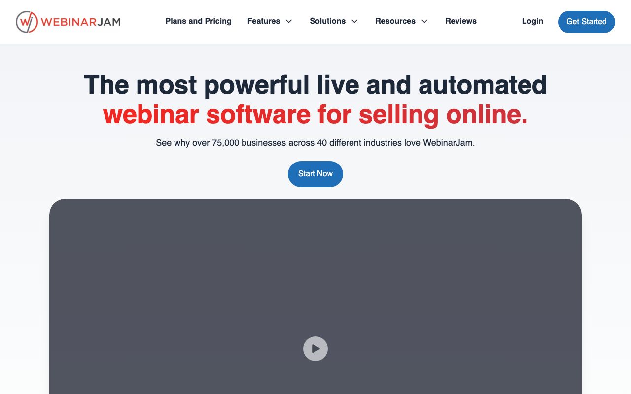 WebinarJam — zrzut ekranu interfejsu