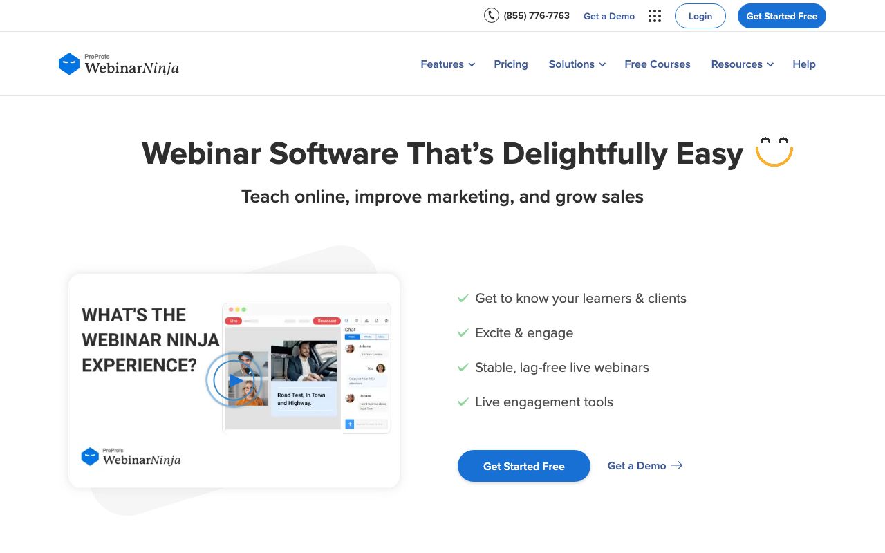 WebinarNinja Software: Review, Features, Pricing — zrzut ekranu interfejsu
