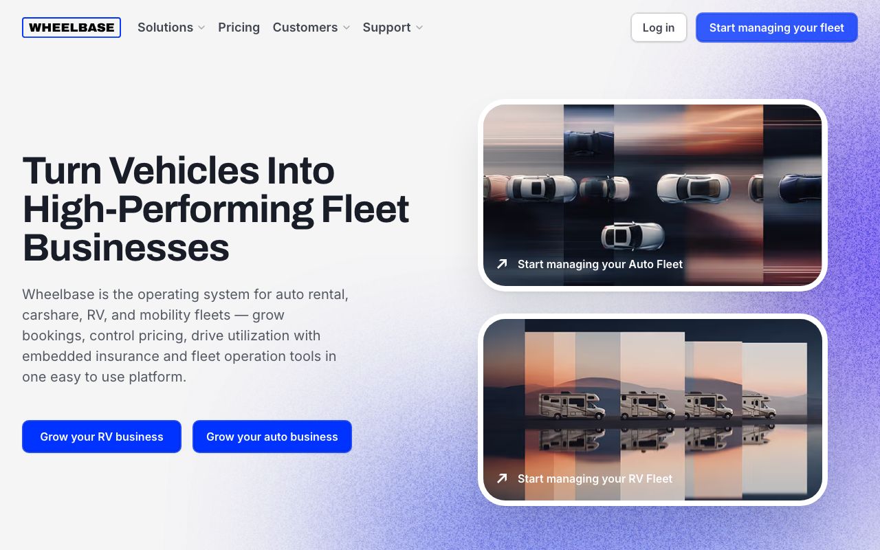 Wheelbase Pro — zrzut ekranu interfejsu
