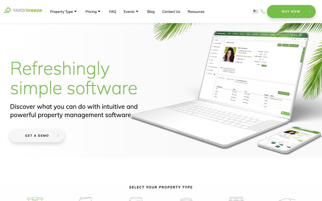 Yardi Breeze - Features, Pricing & Reviews — zrzut ekranu interfejsu