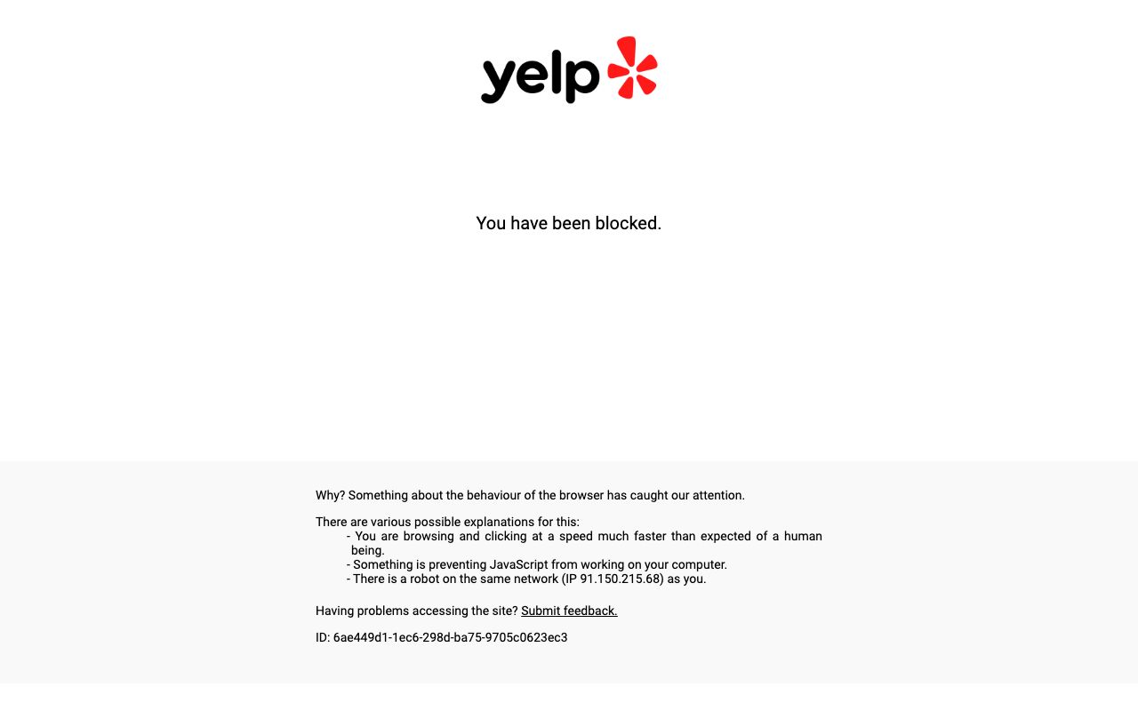 Yelp Guest Manager — zrzut ekranu interfejsu