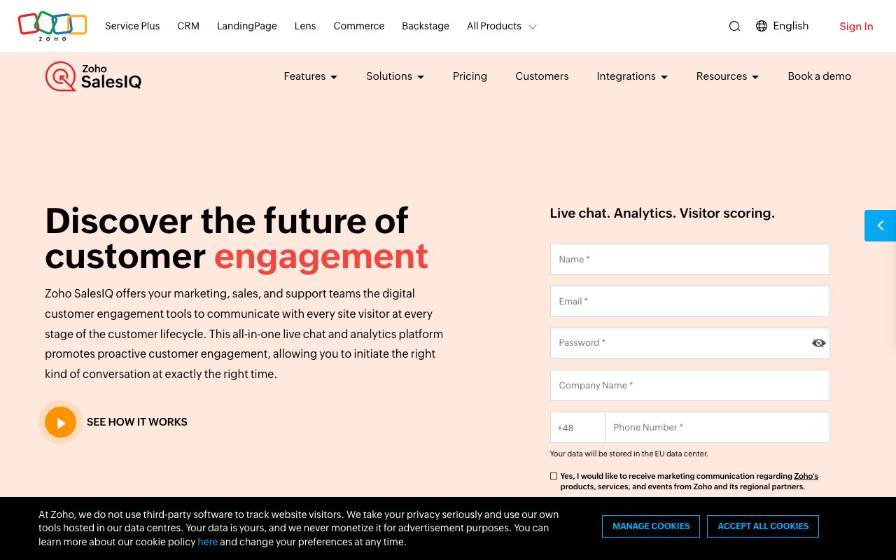 Zoho SalesIQ. Verified Reviews, Pros & Cons — zrzut ekranu interfejsu