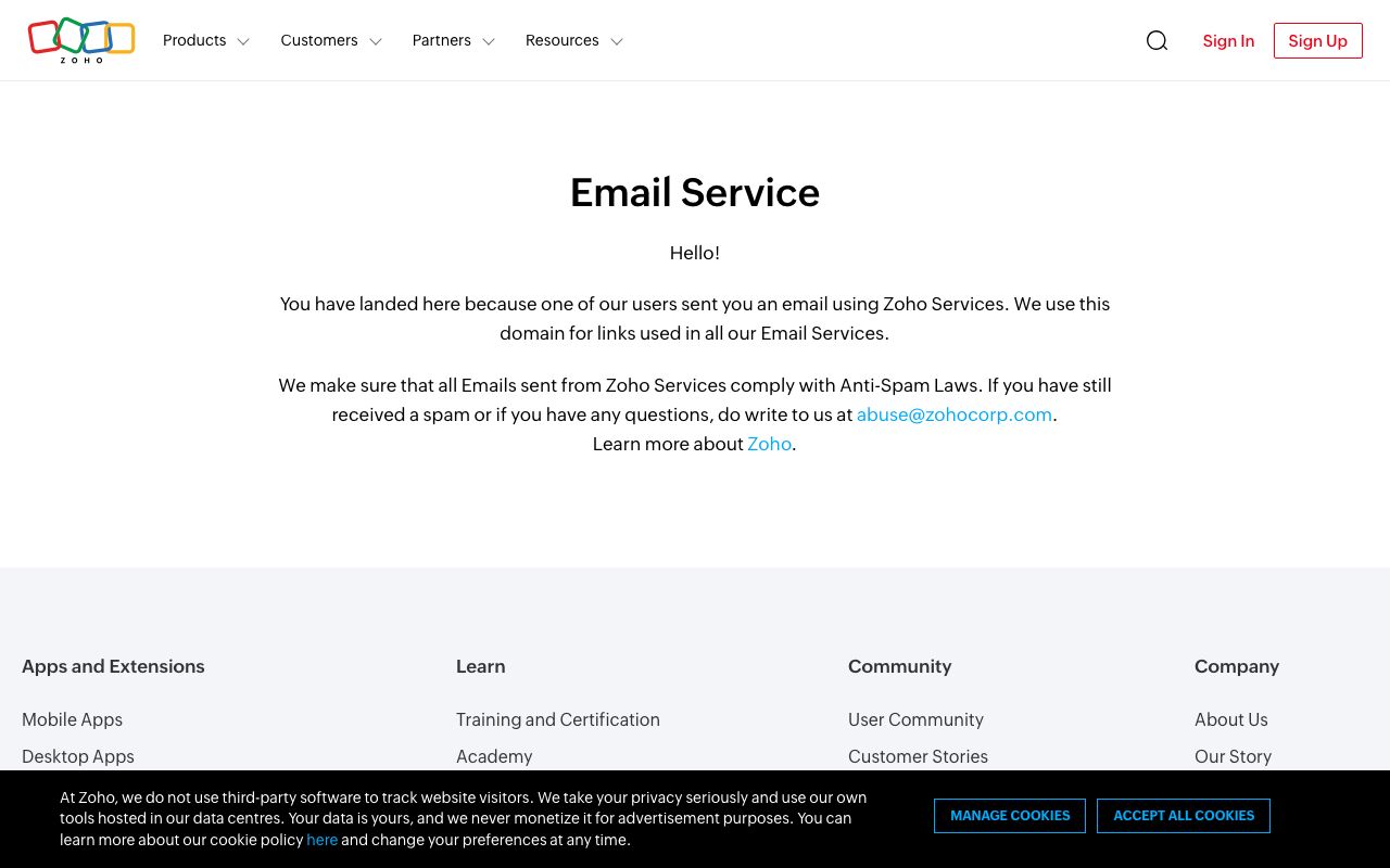 Zoho Sheet — zrzut ekranu interfejsu