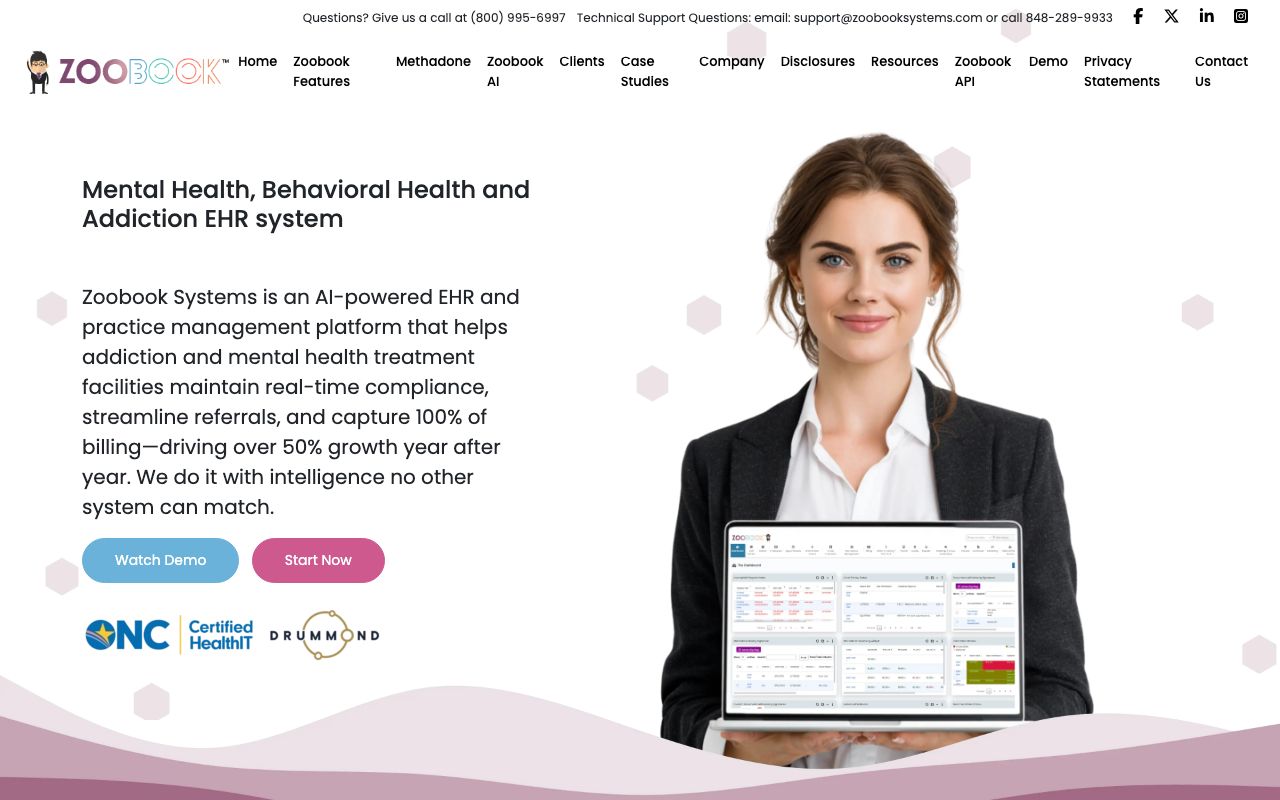 Zoobook EHR — zrzut ekranu interfejsu